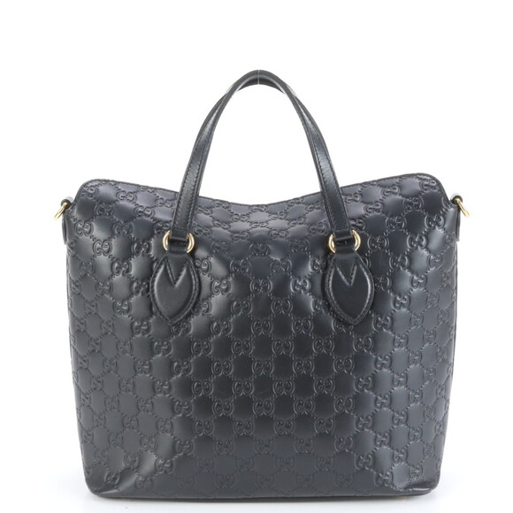 Gucci Guccissima 428226 Leather Handbag Tote Black Brand Women's - Picture 3 of 9